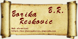 Borika Resković vizit kartica